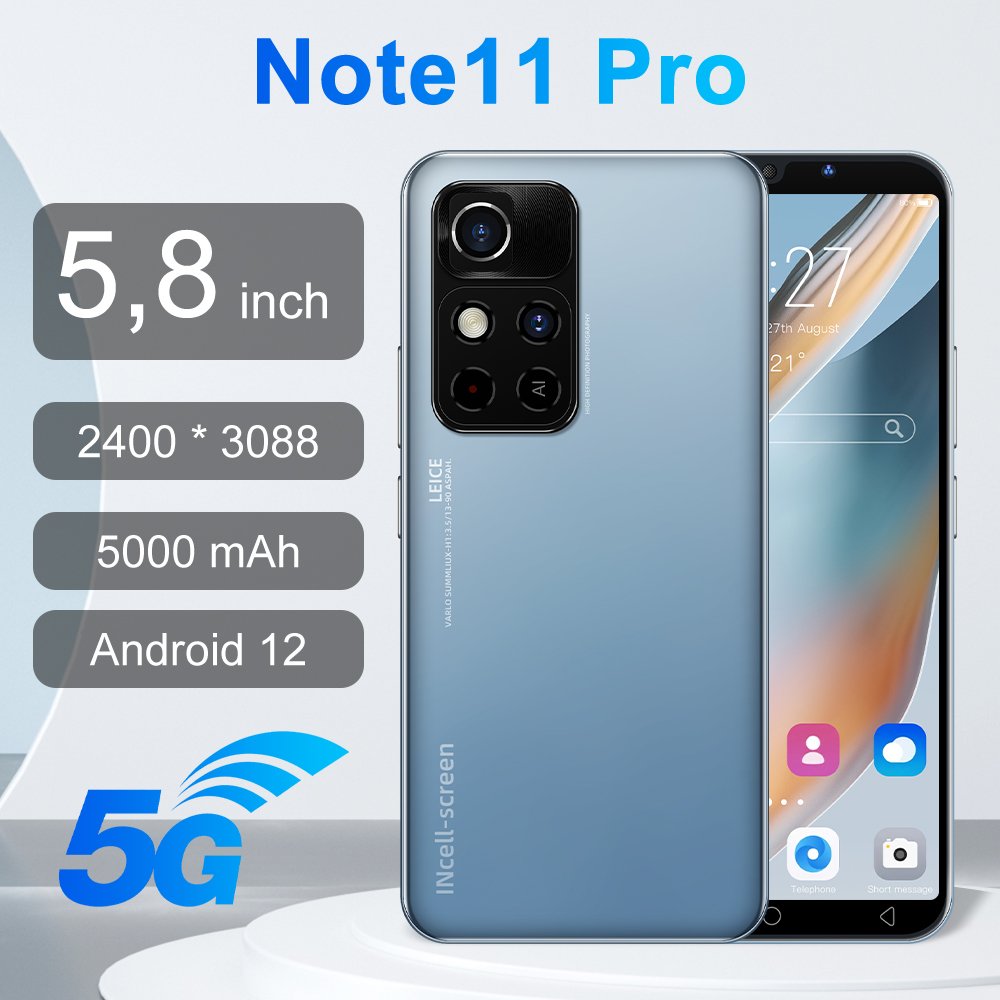 2023 New 5G Smartphone Note11 Pro HD Screen 16 512GB Memory Android Mobile Game Video Phone Low Price
